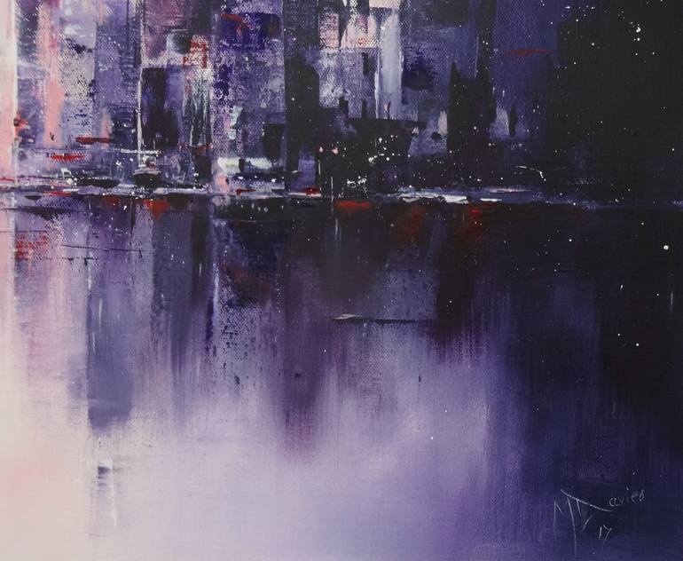 Original Abstract Expressionism Cities Painting by Mel Davies