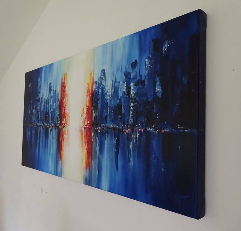 Original Abstract Cities Painting by Mel Davies