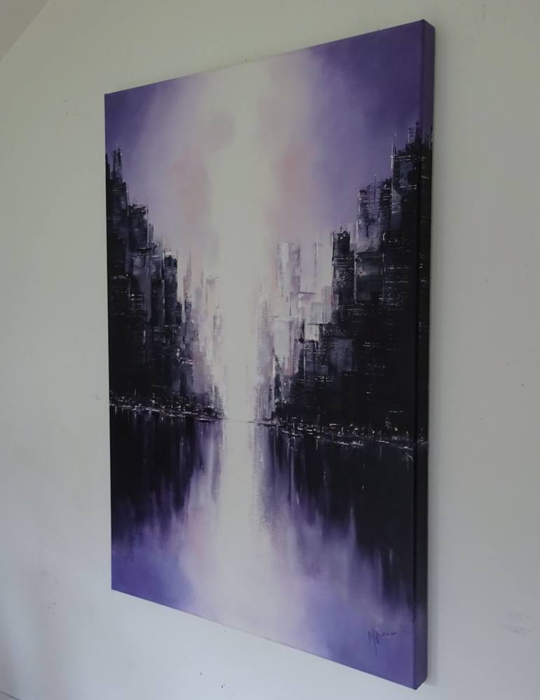 Original Abstract Architecture Painting by Mel Davies