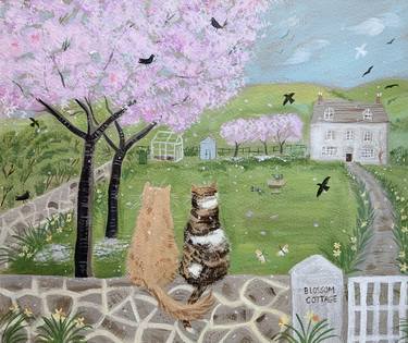 Original Folk Animal Painting by Mary Stubberfield