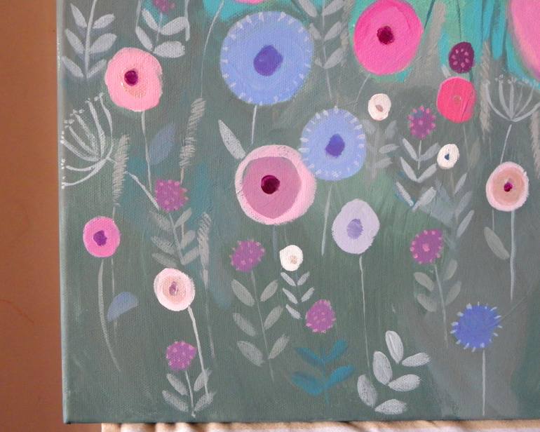 Original Abstract Expressionism Floral Painting by Mary Stubberfield