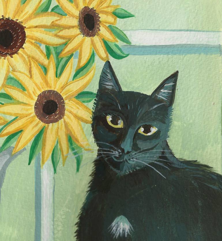 Original Cats Painting by Mary Stubberfield