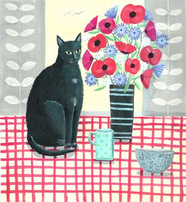 Original Illustration Cats Paintings by Mary Stubberfield
