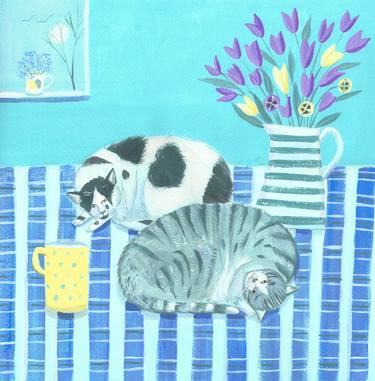 Print of Cats Paintings by Mary Stubberfield