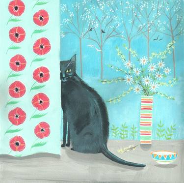 Original Illustration Cats Paintings by Mary Stubberfield