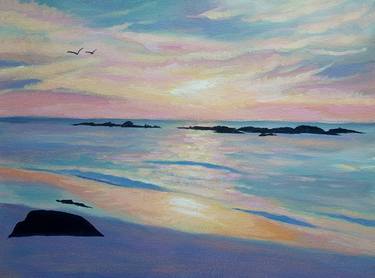 Print of Impressionism Seascape Paintings by Mary Stubberfield