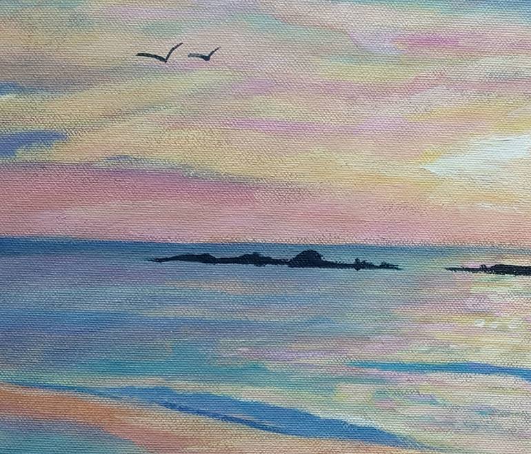 Original Impressionism Seascape Painting by Mary Stubberfield