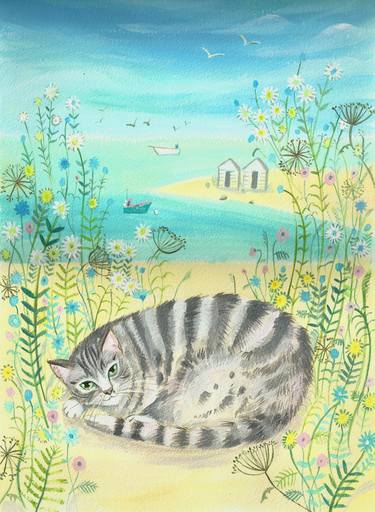 Original Folk Cats Paintings by Mary Stubberfield