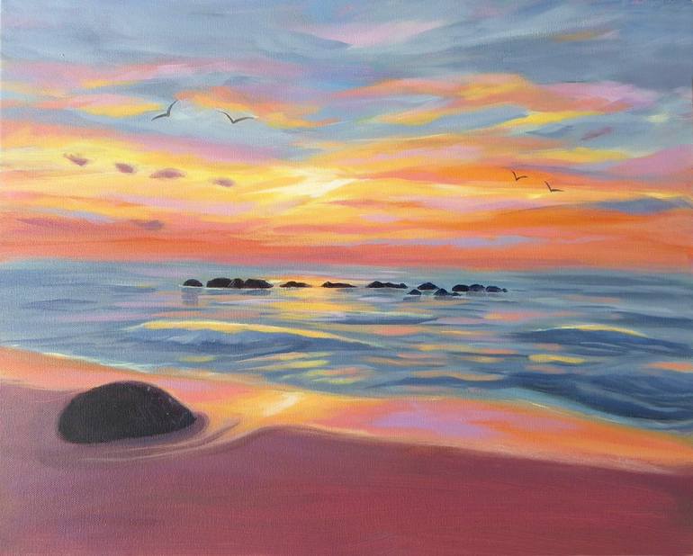 Amazing Thailand Sunset Painting By Mary Stubberfield 