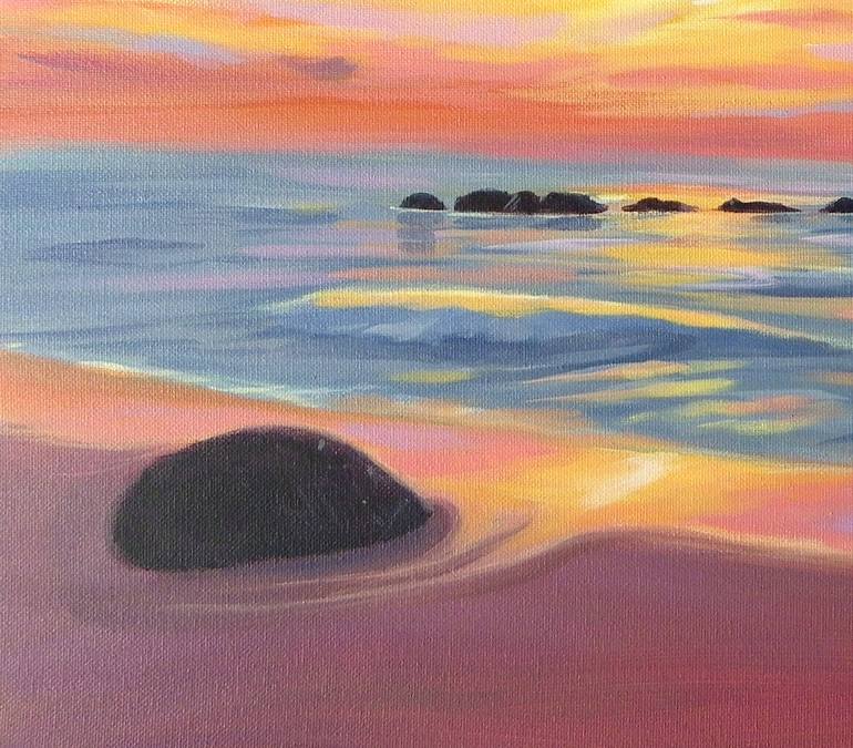Original Impressionism Seascape Painting by Mary Stubberfield