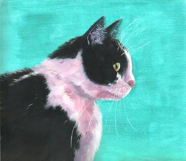 Original Photorealism Cats Paintings by Mary Stubberfield