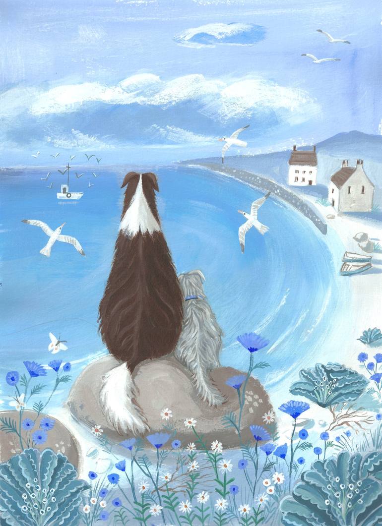 Print of Folk Dogs Paintings by Mary Stubberfield