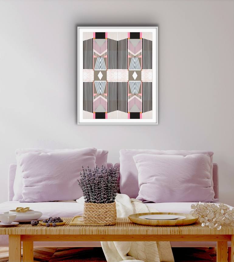 Original Geometric Abstraction Abstract Printmaking by Alyson Khan