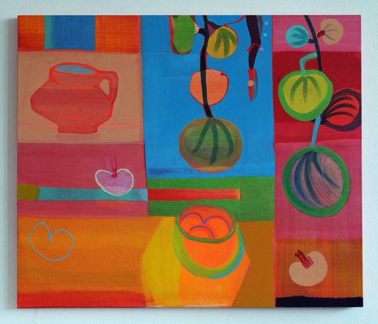 Original Color Field Painting Garden Painting by Ella Carty