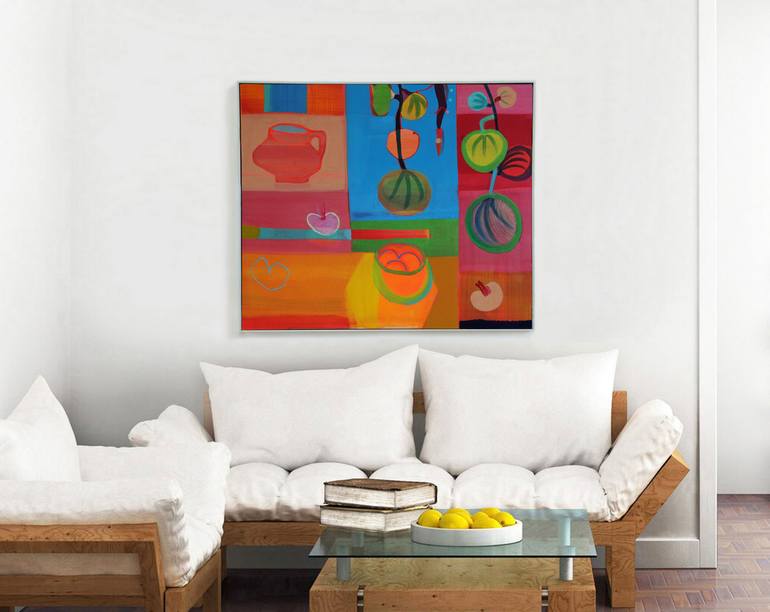 Original Color Field Painting Garden Painting by Ella Carty