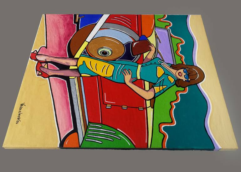 Original Art Deco Women Painting by Vlado Vesselinov