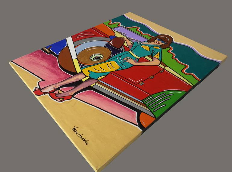 Original Art Deco Women Painting by Vlado Vesselinov