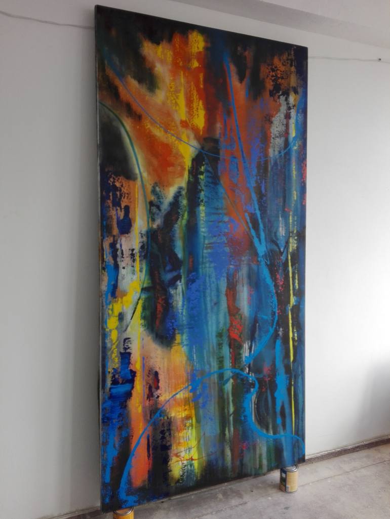 Original Abstract Expressionism Abstract Painting by Augustas Lopas