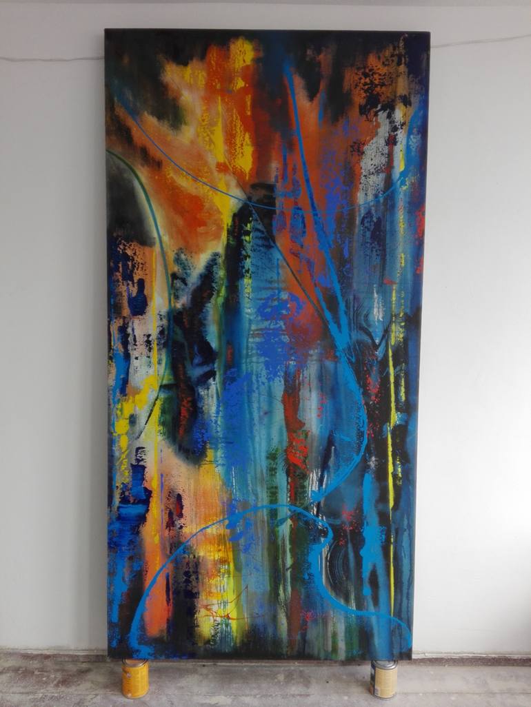 Original Abstract Expressionism Abstract Painting by Augustas Lopas