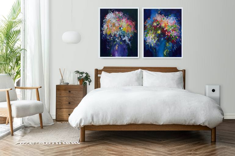 Original Abstract Floral Painting by Geesien Postema