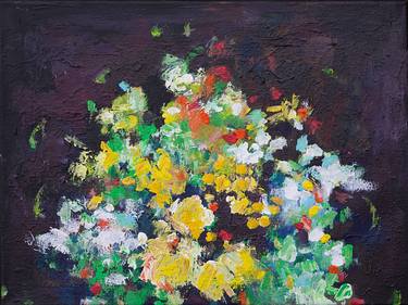 Original Abstract Expressionism Floral Paintings by Geesien Postema
