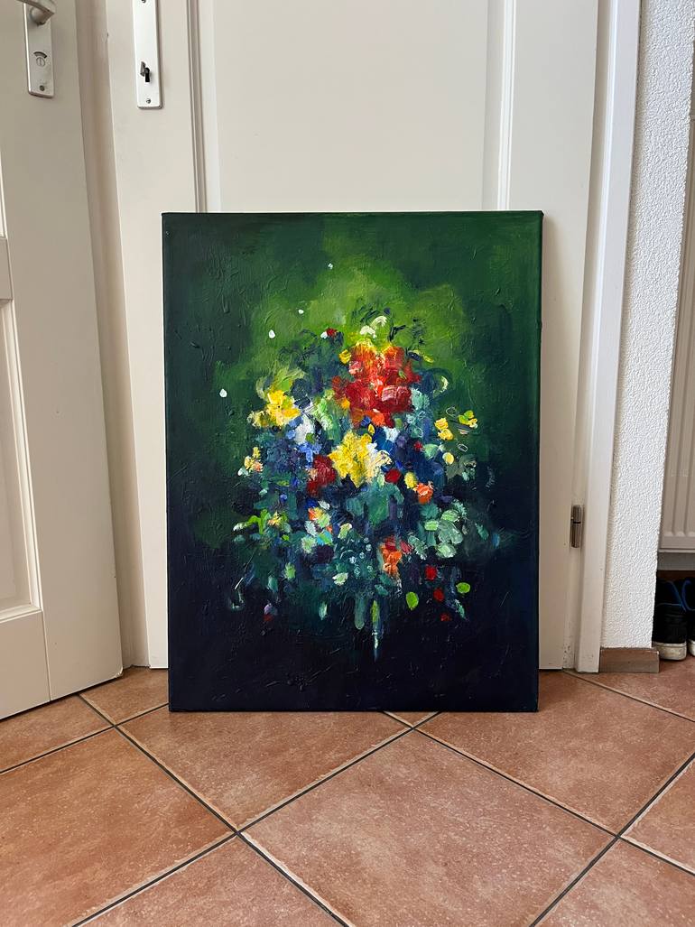 Original Abstract Expressionism Floral Painting by Geesien Postema