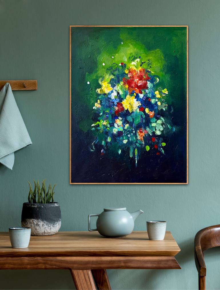 Original Abstract Expressionism Floral Painting by Geesien Postema
