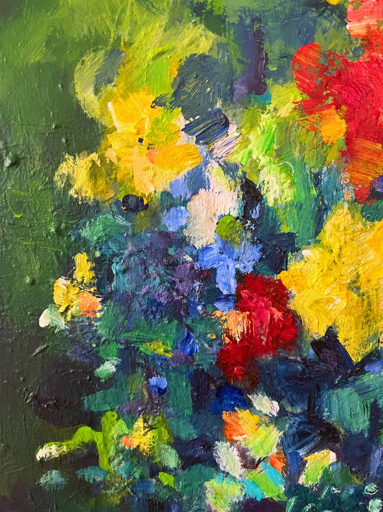 Original Abstract Expressionism Floral Painting by Geesien Postema