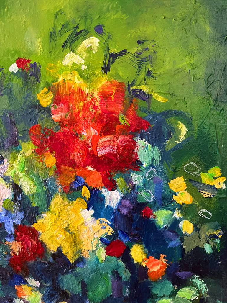 Original Abstract Expressionism Floral Painting by Geesien Postema