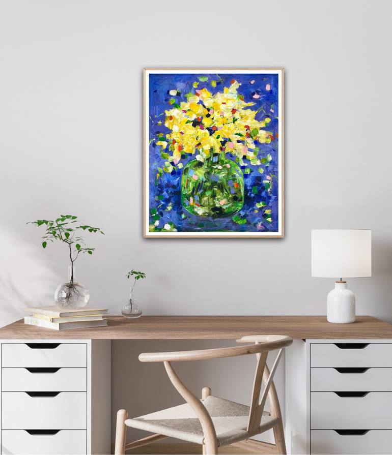 Original Abstract Expressionism Floral Painting by Geesien Postema