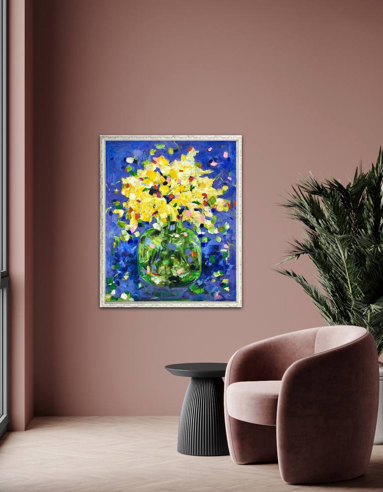 Original Abstract Expressionism Floral Painting by Geesien Postema
