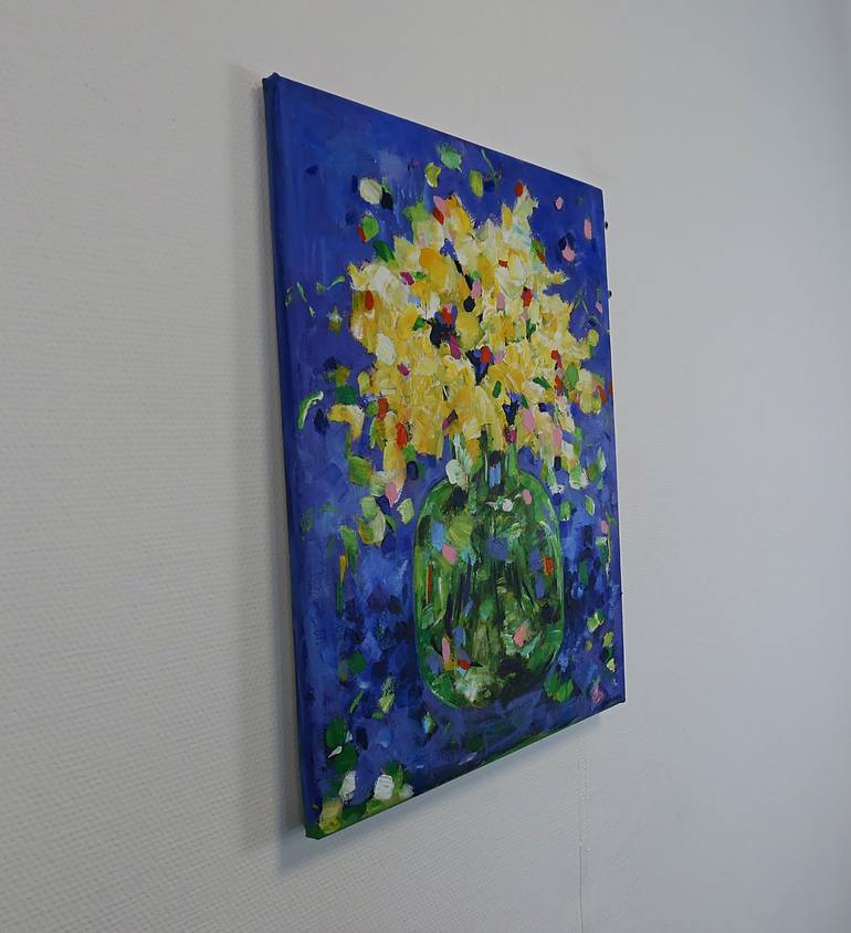 Original Abstract Expressionism Floral Painting by Geesien Postema
