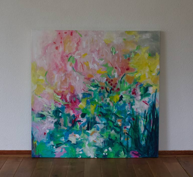 Original Abstract Floral Painting by Geesien Postema