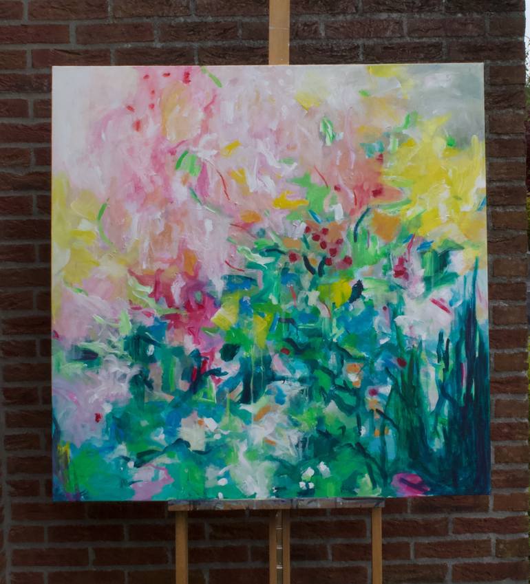 Original Abstract Floral Painting by Geesien Postema