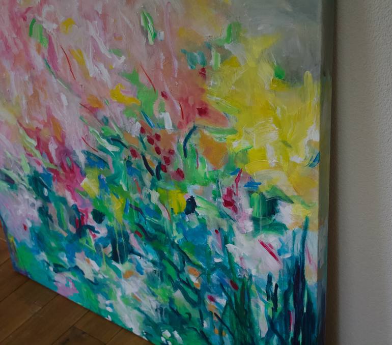 Original Abstract Floral Painting by Geesien Postema