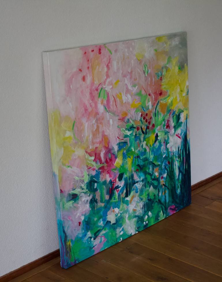 Original Abstract Floral Painting by Geesien Postema