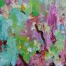 This is an abstract floral painting in mainly soft pastel colors which give the painting a sunny vibe.
It is inpirered by the colors of Spring, with the soft greens, yellows and pinks. It is painted in a loose and gestural way. Lots of layers give it a vivid and vibrant look.
It is a promise of happy times to come!
Sides are painted, signed on the back at request on the front.