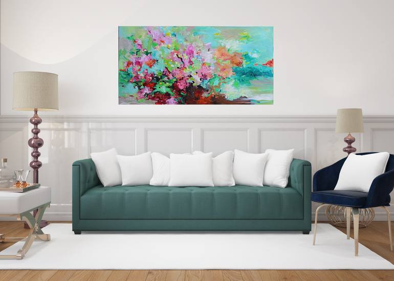 Original Abstract Garden Painting by Geesien Postema
