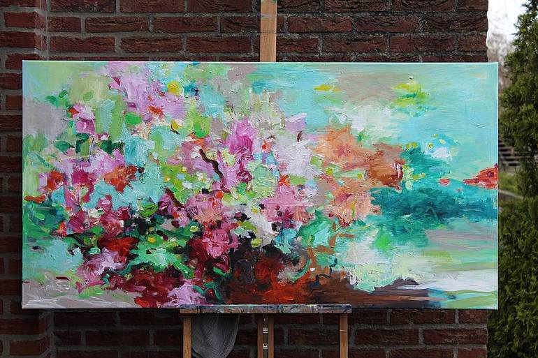 Original Abstract Garden Painting by Geesien Postema