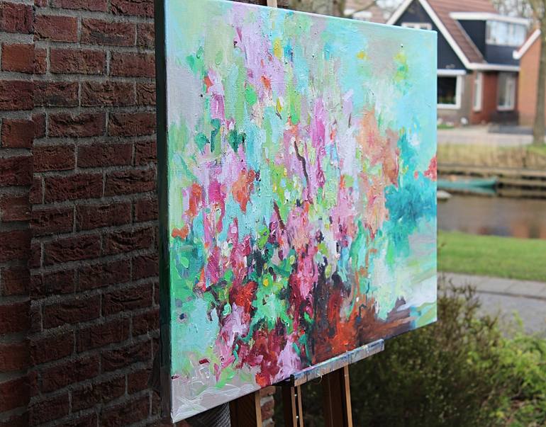 Original Abstract Garden Painting by Geesien Postema