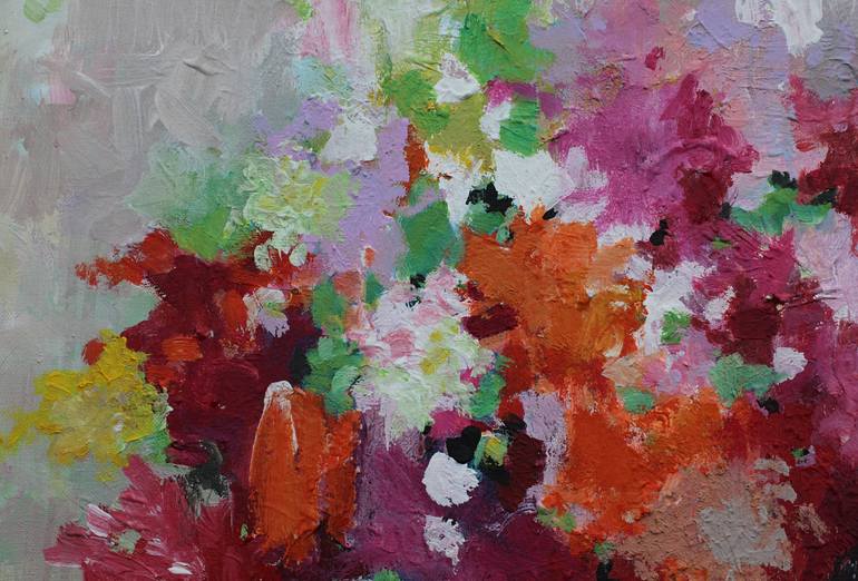 Original Abstract Expressionism Floral Painting by Geesien Postema