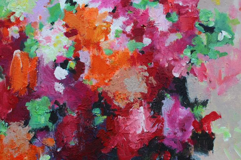 Original Abstract Expressionism Floral Painting by Geesien Postema