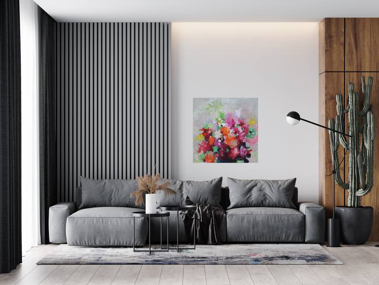 Original Abstract Expressionism Floral Painting by Geesien Postema