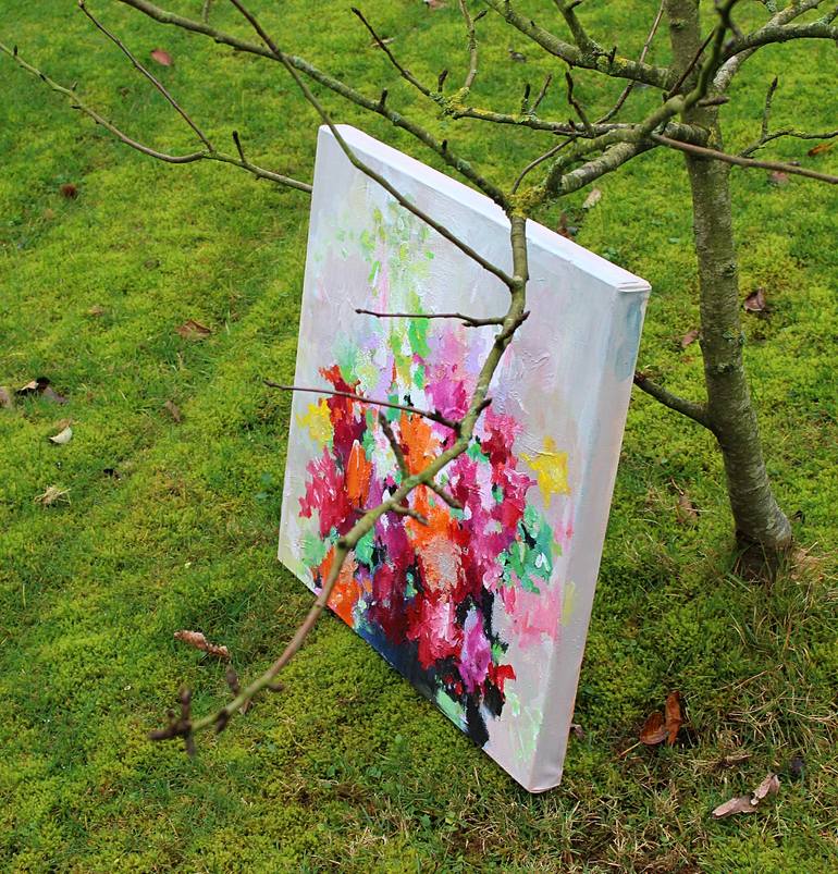 Original Abstract Expressionism Floral Painting by Geesien Postema