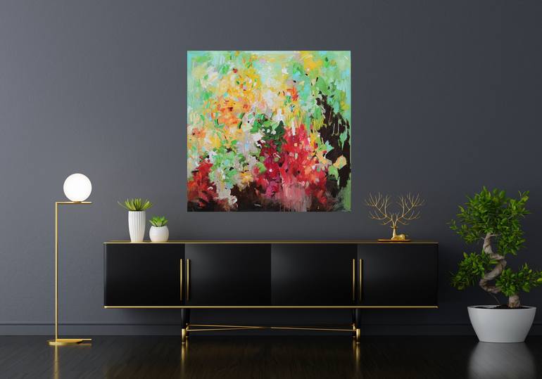 Original Abstract Garden Painting by Geesien Postema