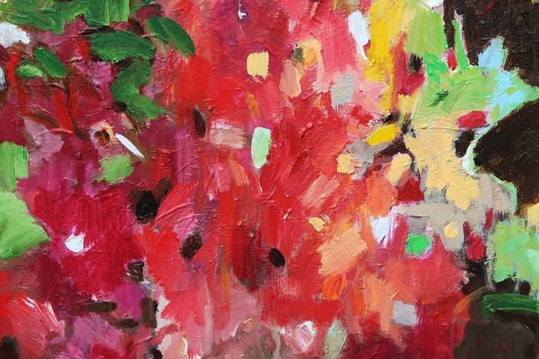 Original Abstract Garden Painting by Geesien Postema