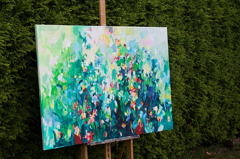 Original Abstract Floral Painting by Geesien Postema