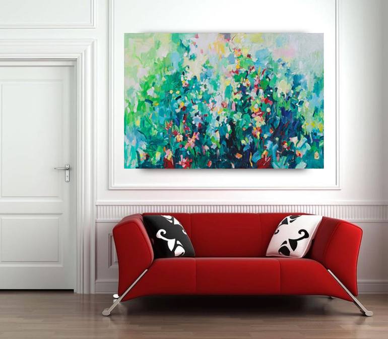 Original Abstract Floral Painting by Geesien Postema