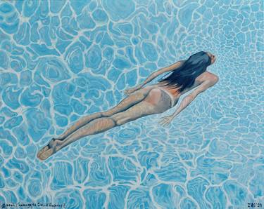 Saatchi Art Artist IVS art; Paintings, “@pool/homage to David Hockney II” #art