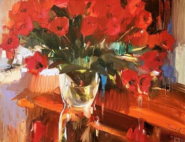 Original Expressionism Floral Painting by Iryna Yermolova